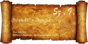 Szekér Ipoly névjegykártya