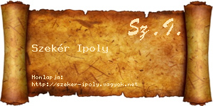 Szekér Ipoly névjegykártya